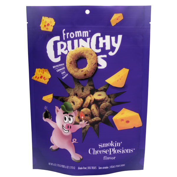 Fromm Dog Crunchy Os GF Smokin&#39; CheesePlosions Treats 6 oz