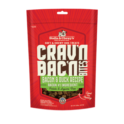 Stella&Chewys Dog Treats Crav'n Bac'n Bites Bacn&Duck 8.25oz