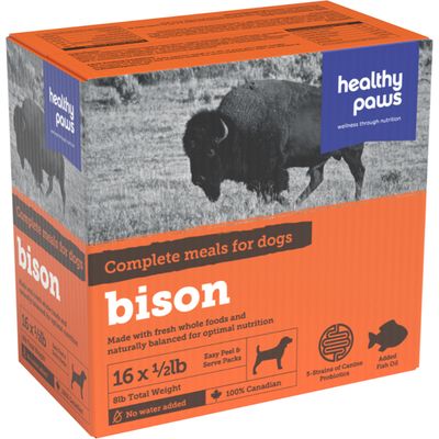 Healthy Paws Frozen Complete Dinner Bison 8LB