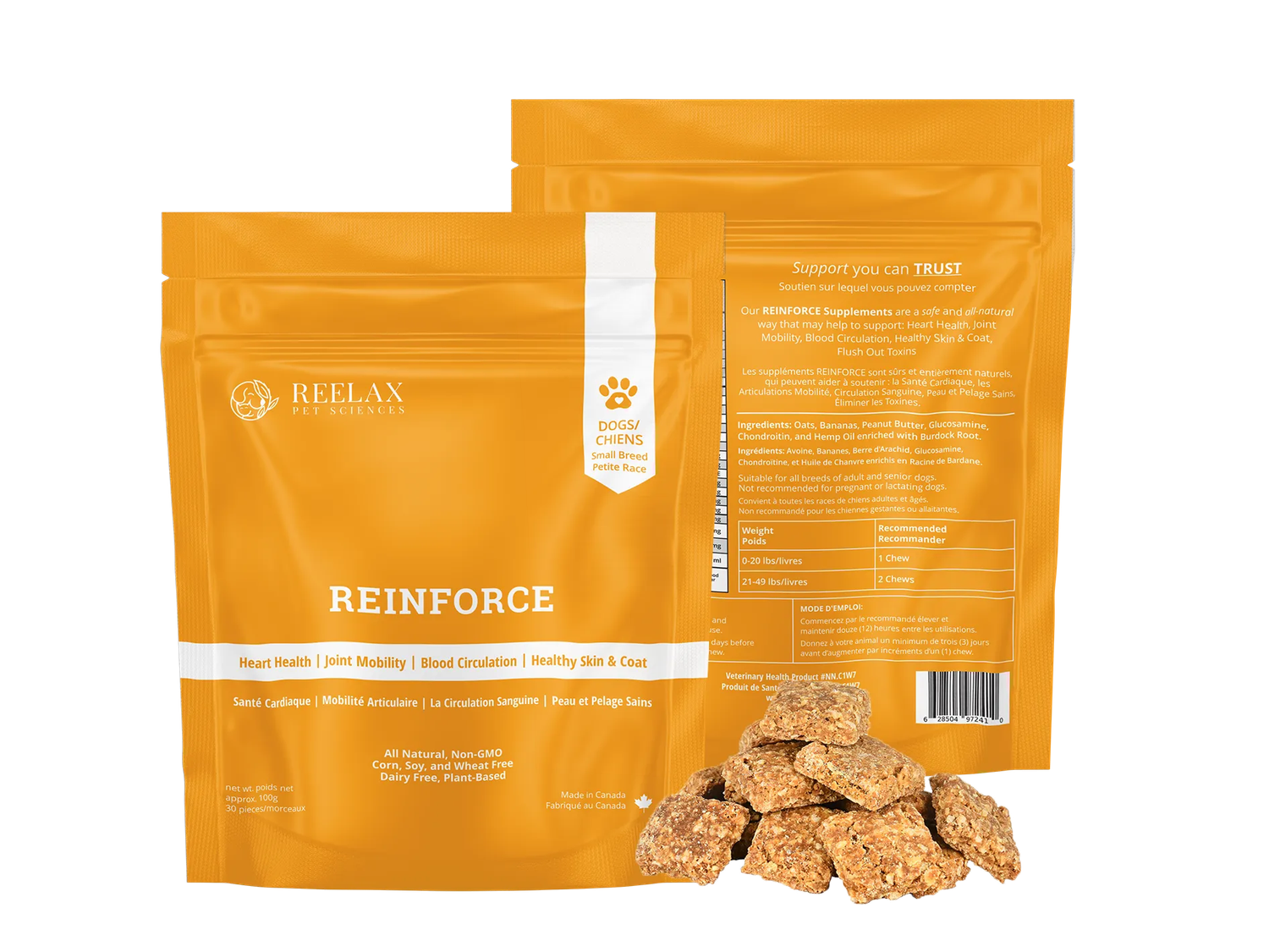REELAX PET SCIENCES - FUNCTIONAL TREATS Reinforce - SMALL BREED 100g