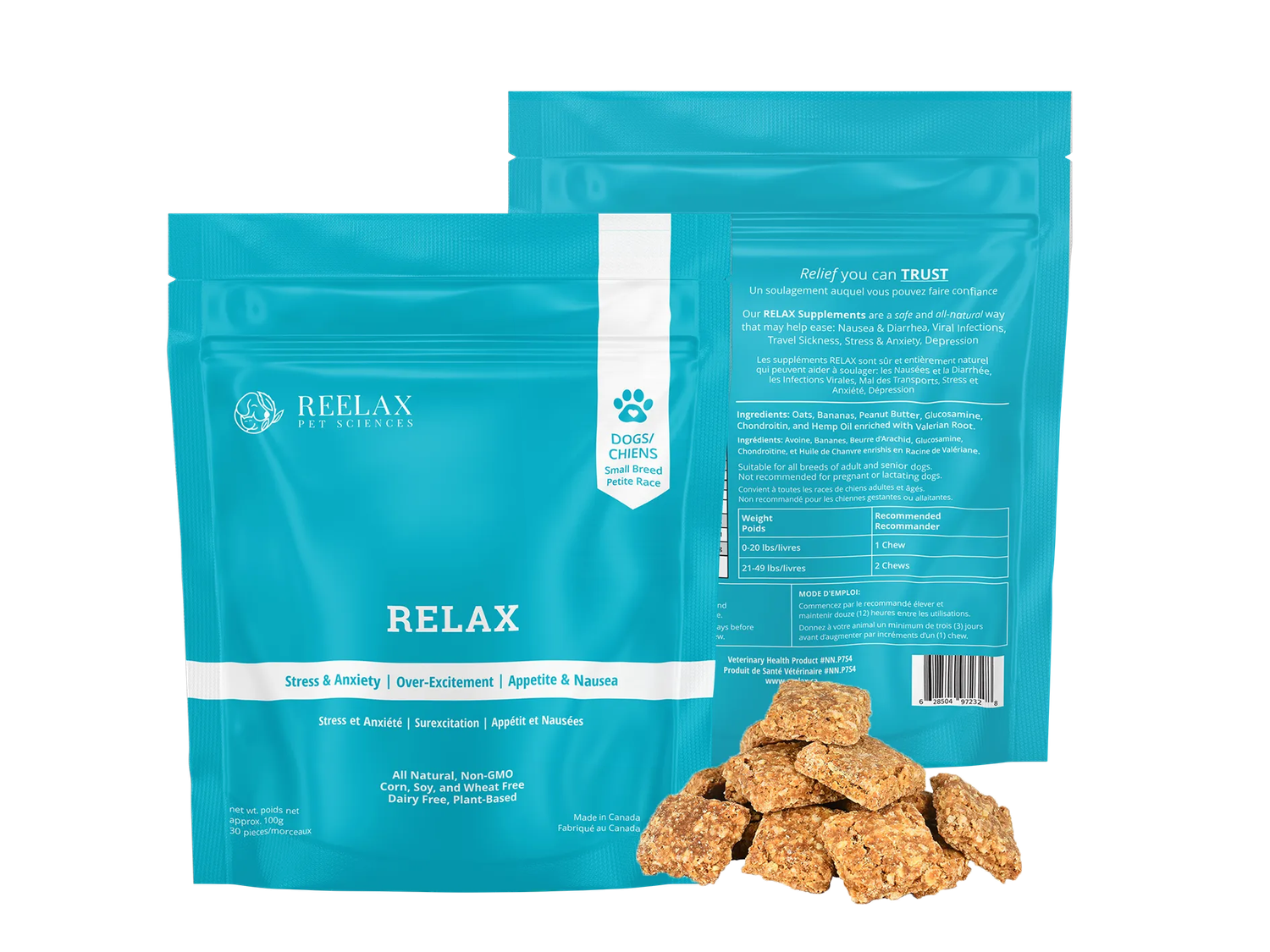 REELAX PET SCIENCES - FUNCTIONAL TREATS Relax - SMALL BREED 100g