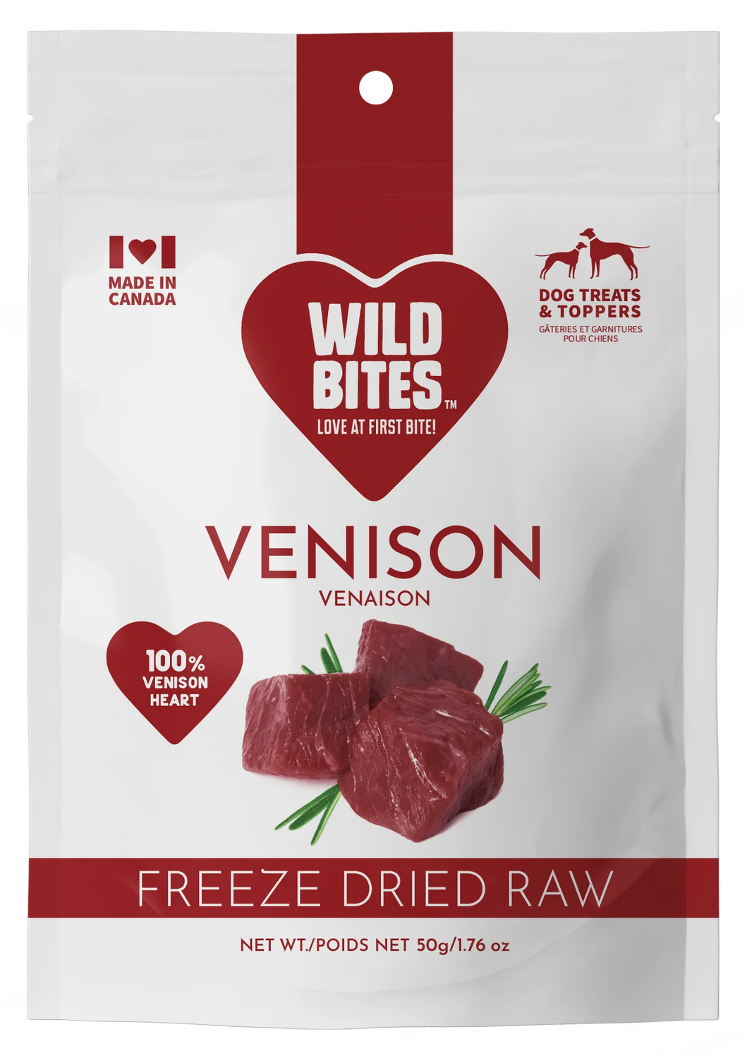 Wild Bites Freeze Dried Venison Heart 50g