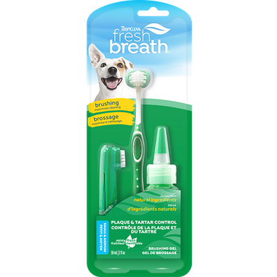 TropiClean Fresh Breath Oral Care Brushing Kit Small Dog 2oz