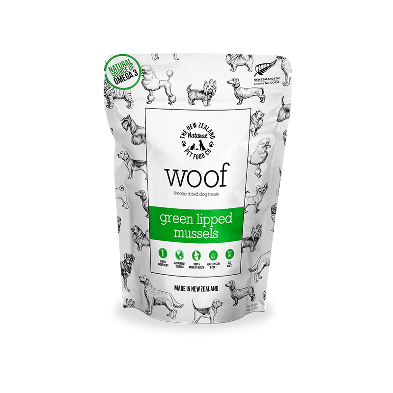 NZ Natural Pet Food Co- Freeze Dried- Treats - Woof - Green Lipped Mussels Treat 50g