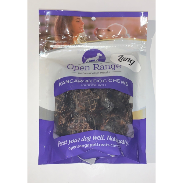 Open Range Kangaroo Dog Chews Lung Cubes 85 g