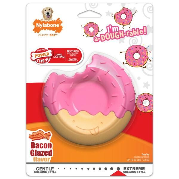 Power Chew Donut Bacon Glazed Large