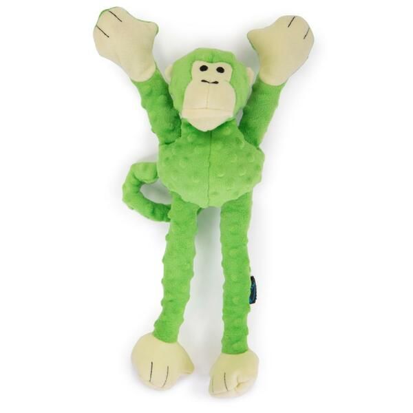 Crazy Tug Monkey Squeaky Plush Green Large