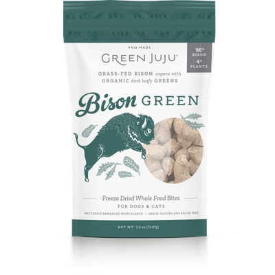Green Juju Dog/Cat FD Whole Food Bites Bison Green 2.5 oz