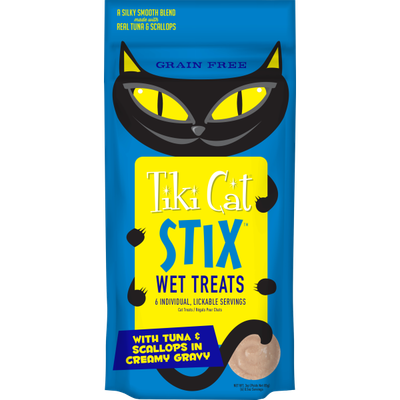 Tiki Cat Stix Wet Treats GF Tuna &amp; Scallops 3 oz
