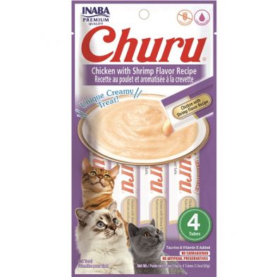 INA Churu Puree Ckn w/ Shrimp Flavor 4pk