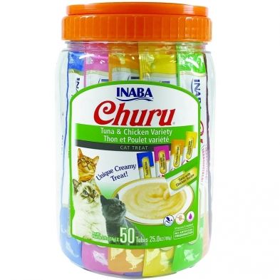 INA Churu Puree Tuna/Ckn Variety 50pk JUG