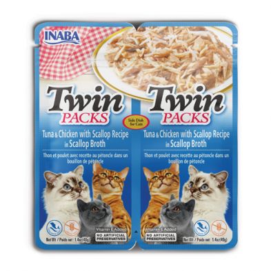 INA Twin Packs Tuna&amp;Ckn w/Scallop in Sclp Broth 2.8 oz