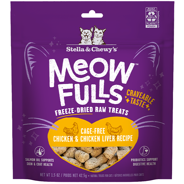 Stella&amp;Chewys Cat Treats Meowfulls Chicken &amp; ChkLiver 1.5 oz