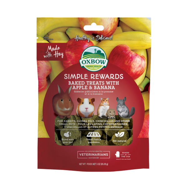 Oxbow Simple Rewards Baked Treats with Apple &amp; Banana 3 oz
