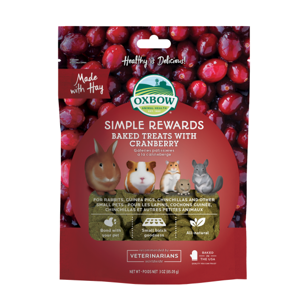 Oxbow Simple Rewards Baked Treats with Cranberry 3 oz