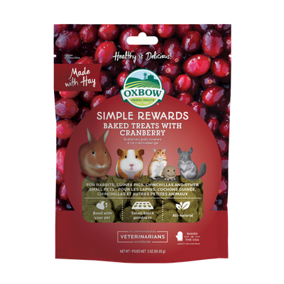 Oxbow Simple Rewards Baked Treats with Cranberry 3 oz