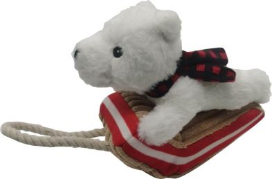 8&quot; Polar Bear Sled Tug Red Toy