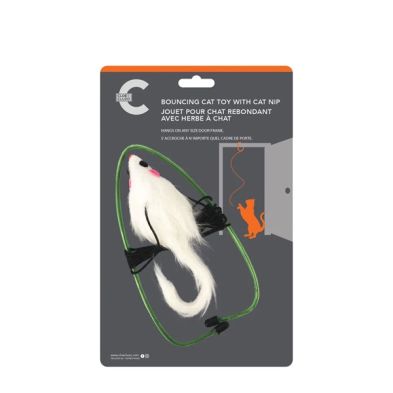Bouncing Cat Toy w/ Catnip - White