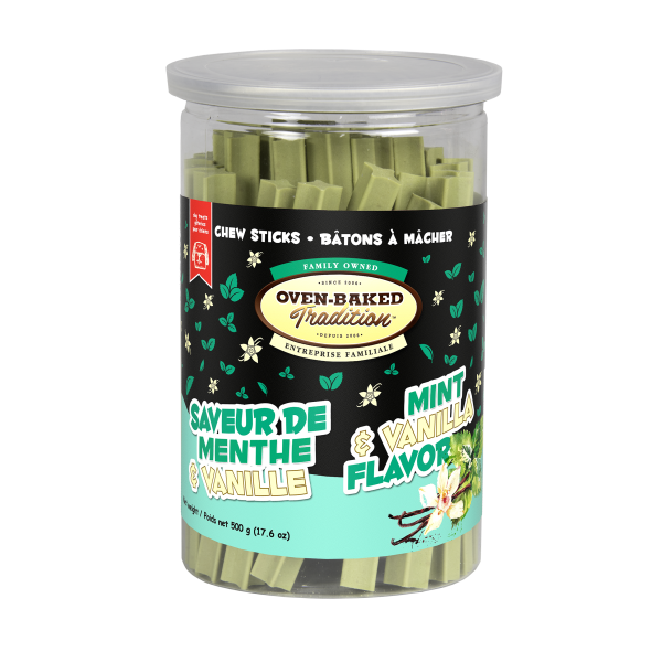 Oven-Baked Tradition Dog Chew Sticks Mint & Vanilla 500g