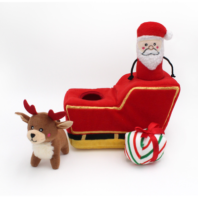 ZippyPaws Holiday Burrow Santa's Sleigh