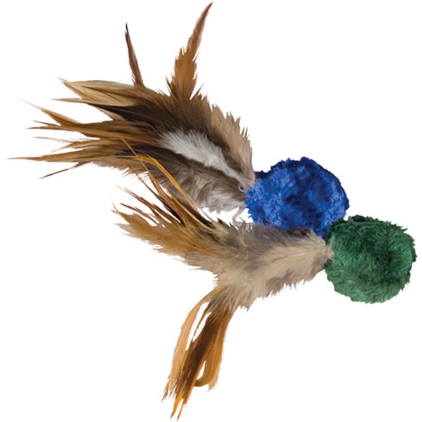 KONG Naturals Crinkle Ball with Feathers