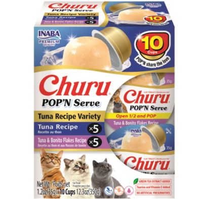 INABA Churu Pop'n Serve Tuna Variety BOX 10pk 12.3 oz