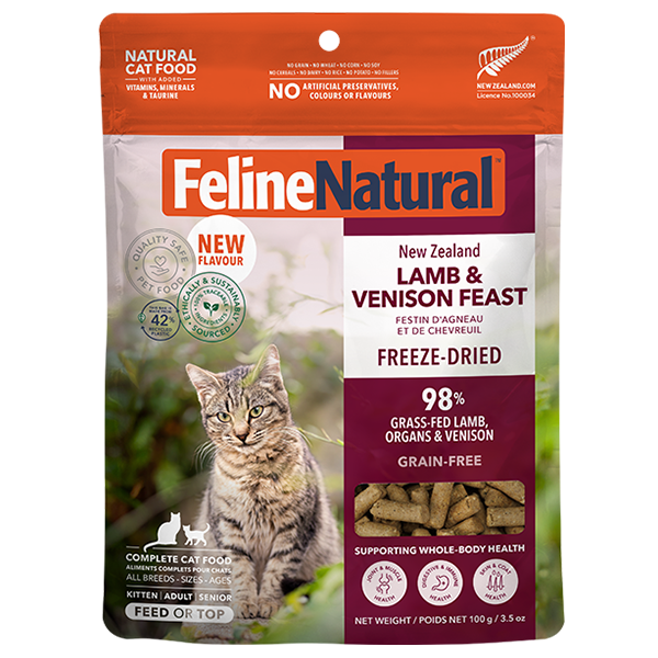 Feline Natural Cat Freeze-Dried Lamb & Venison 3.5oz