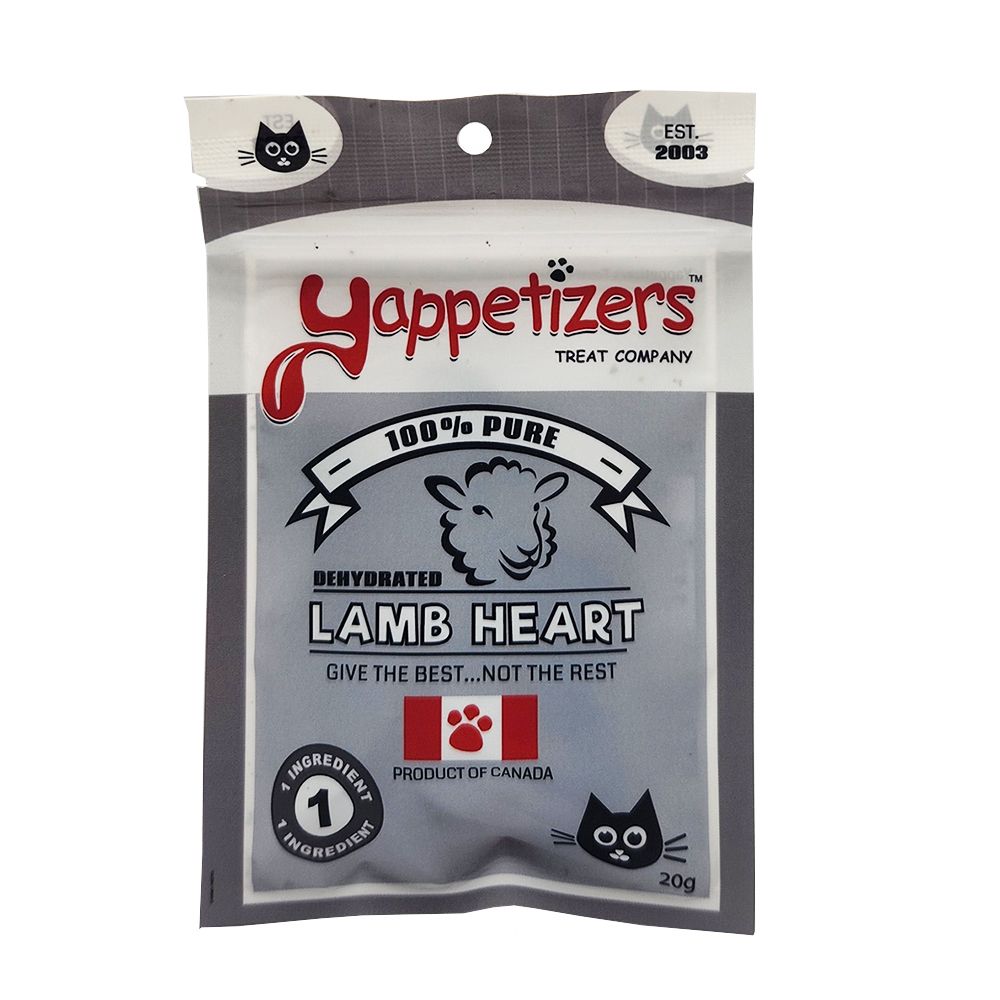 Yappertizer Dehydrated Cat Treat - Lamb Heart 20g