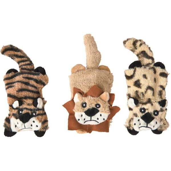 SPOT Lil Spots Flat Cats 5" Assorted Dog toy