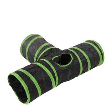 CloeCluzo Cat Toy Tunnel 3-way - Green/Black