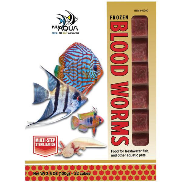 Nu Aqua Frozen Bloodworms Cubes 3.5 oz