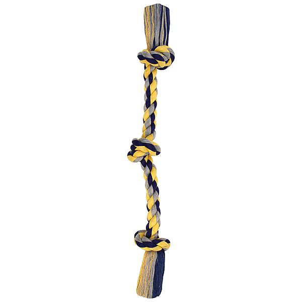Cotton Rope Tug 3 Knot Colored Large 25"