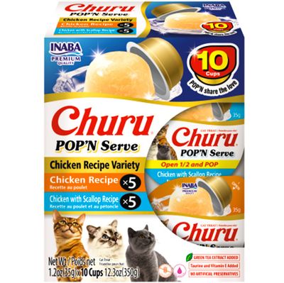INABA Churu Pop'n Serve Chicken Variety BOX 10pk 12.3oz