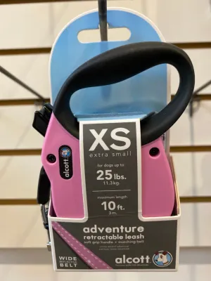 Alcott Retractable Leash - Pink XS
