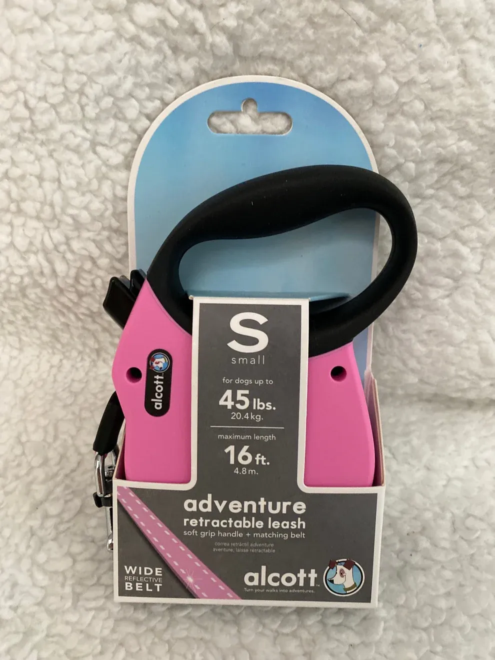 Alcott Retractable Leash - Pink SM