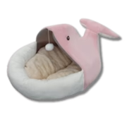 One for Pets - Plush SemiEnclosed Pink Whale bed