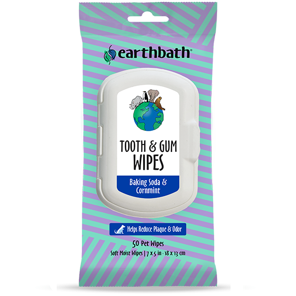 Earthbath Tooth & Gum Wipes w/ Baking Soda & Cornmint