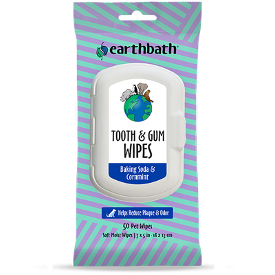 Earthbath Tooth & Gum Wipes w/ Baking Soda & Cornmint