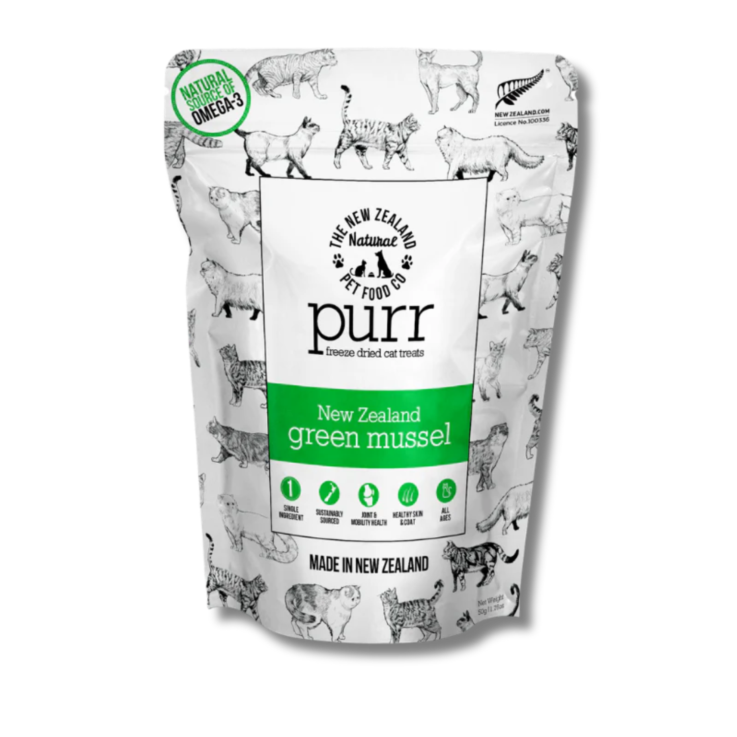 Meow treats Green Lipped Mussels 50g