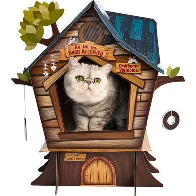 HAPPY CAT Scratcher Tree House