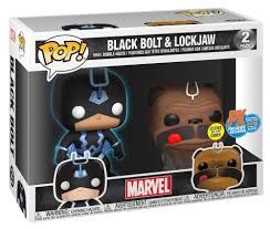 Funko POP! Marvel- Black Bolt and Lockjaw (PX SDCC18)
