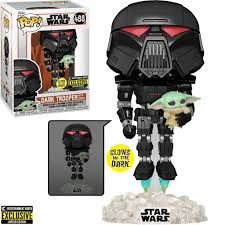 Funko POP! The Mandalorian- Dark Trooper with Grogu (entertainement earth) (488)