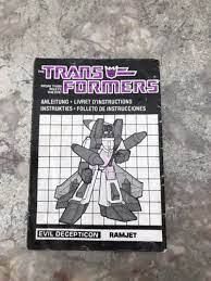Transformers G1 part and accessories- Ramjet Instruction
