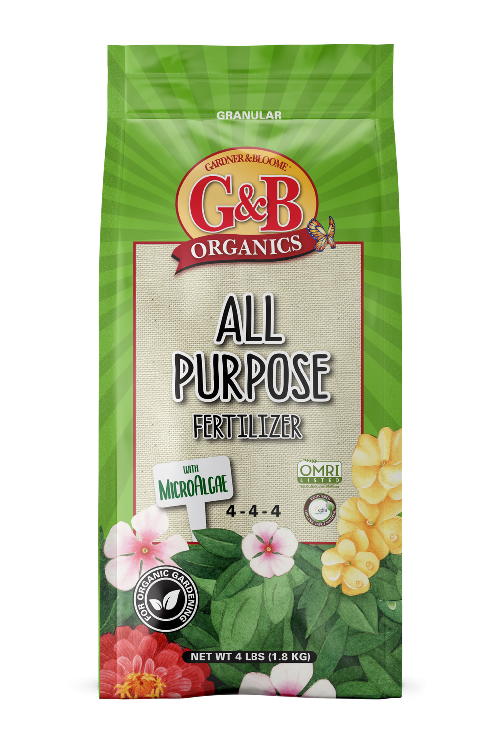 All Purpose Fertilizer with MicroAlgae (4-4-4), Size: 4lb