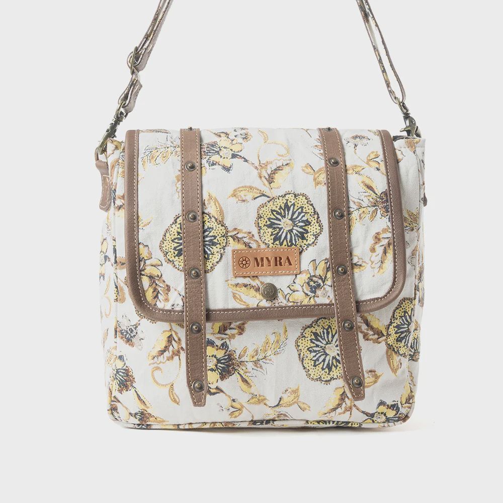 Mesa Morning Glories Messenger Bag, Colour: off white