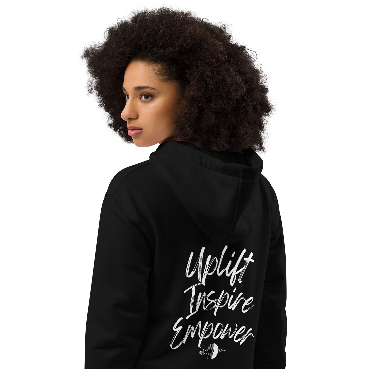 Uplift, Inspire, &amp; Empower White Stitching hoodie