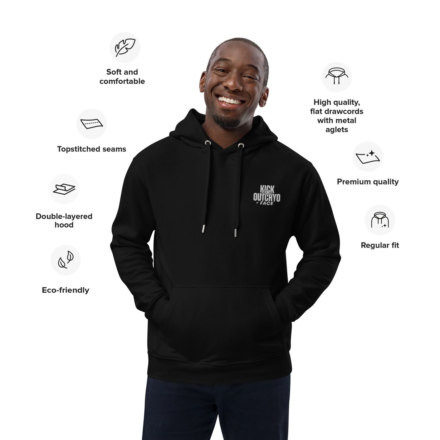 Uplift, Inspire, &amp; Empower White Stitching hoodie