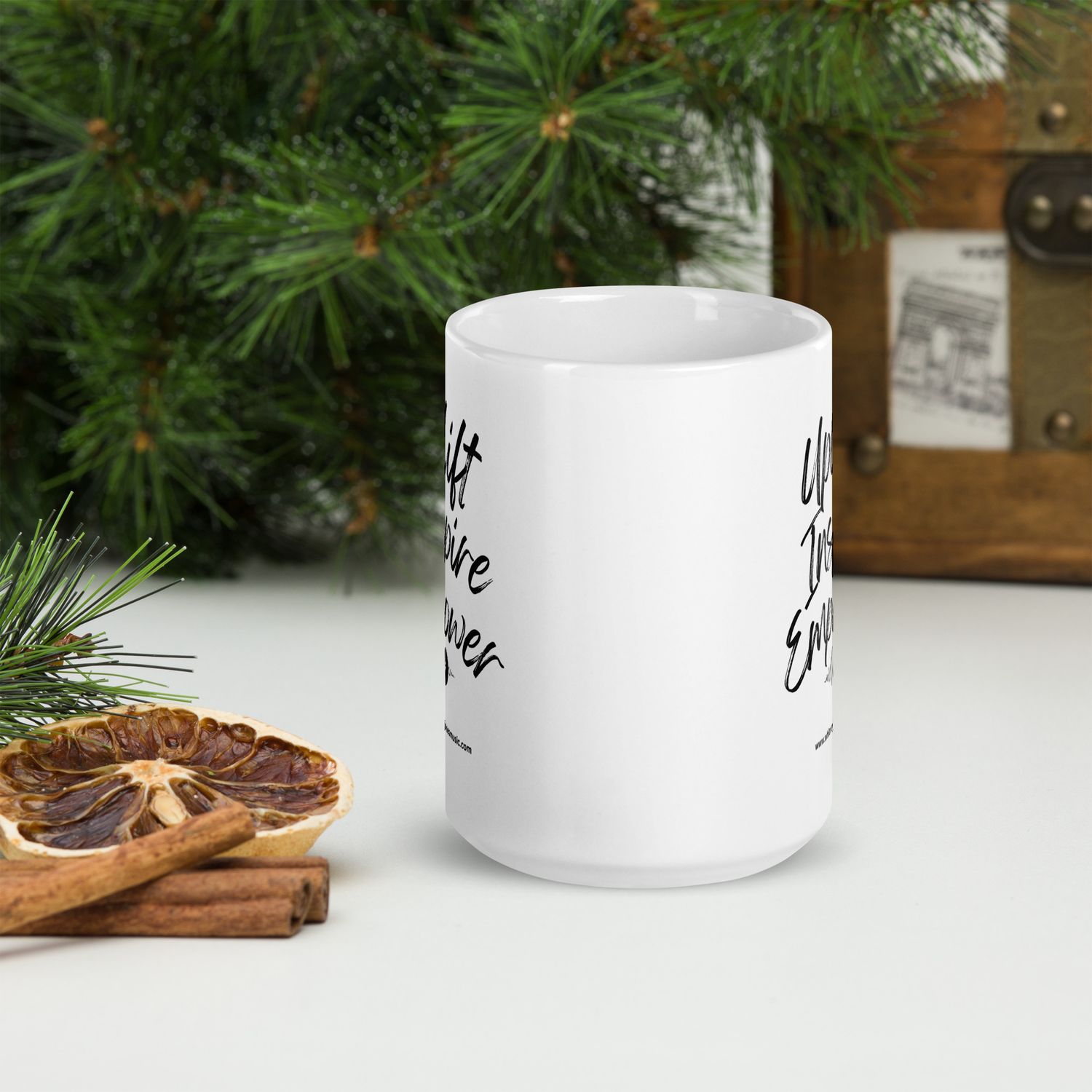 Uplift, Inspire, &amp; Empower glossy mug