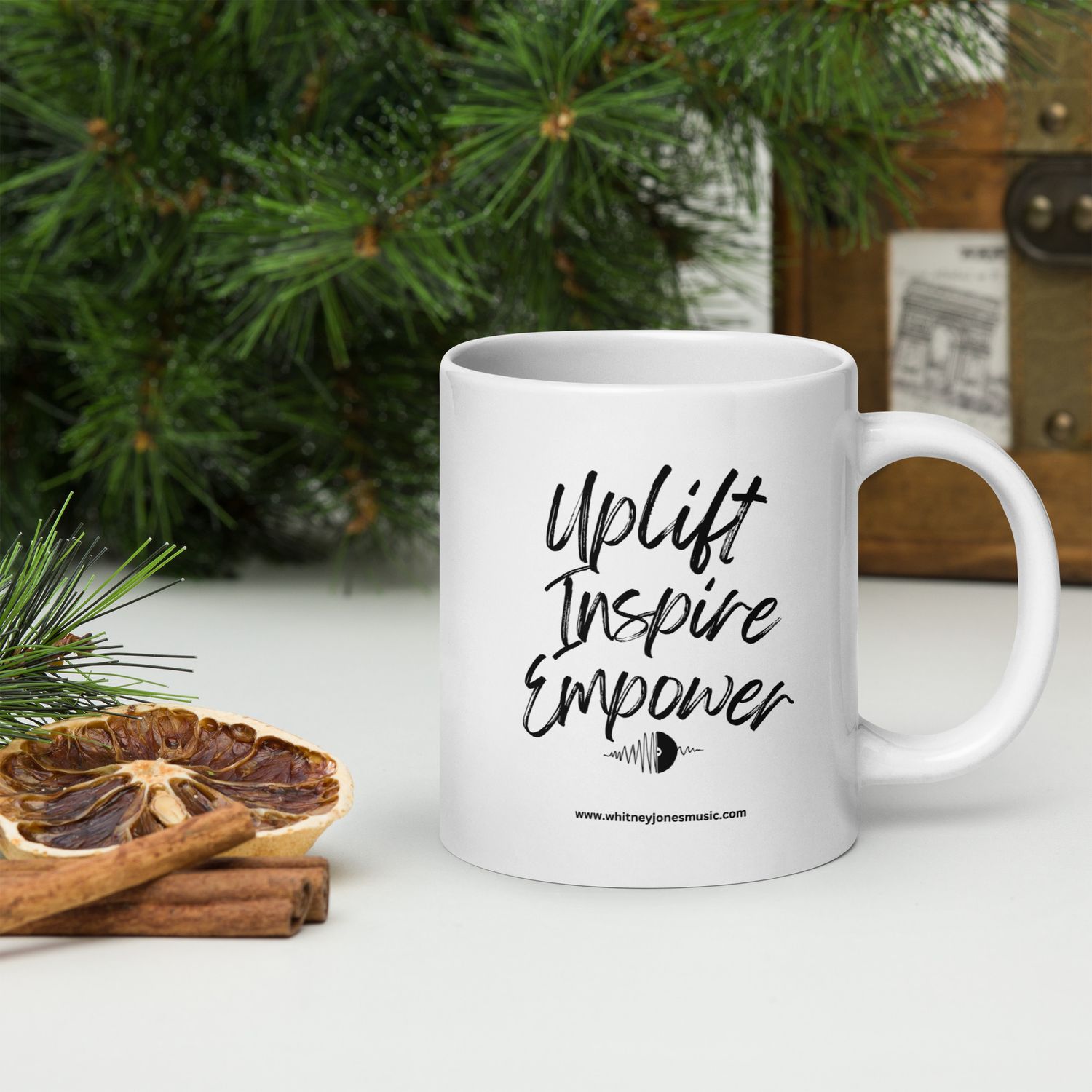 Uplift, Inspire, &amp; Empower glossy mug