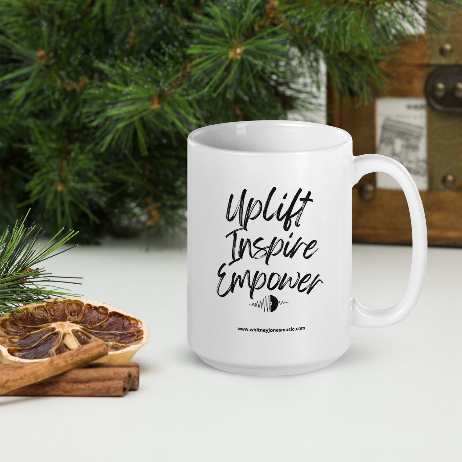 Uplift, Inspire, &amp; Empower glossy mug